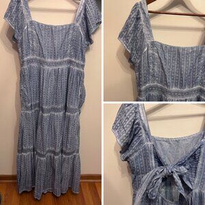 Blue American Eagle Dress with Tie Back